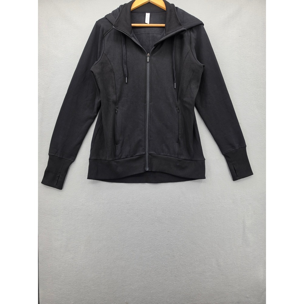 We Wander Womens Medium Black Full Zip Hoodie Thumbhole Active Jacket WGA30002